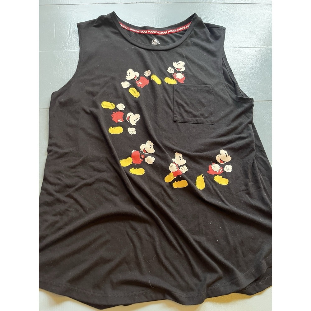 Walt Disney World Mickey Mouse Parks Tank Top Black Sleeveless Womens XL